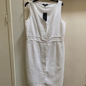NWT Lafayette 148 New York White Cotton Dress 14